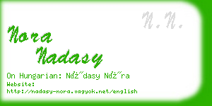 nora nadasy business card